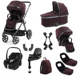 Babystyle Oyster 4 Tandem Pebble 360 Pro Travel System Bundle, Mulberry