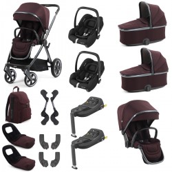 Babystyle Oyster 4 Twin Cabriofix i-Size Travel System Bundle, Mulberry