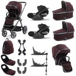 Babystyle Oyster 4 Twin Cloud T Travel System Bundle, Mulberry