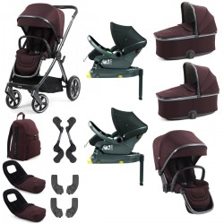 Babystyle Oyster 4 Twin Primo Viaggio Lounge Travel System Bundle, Mulberry