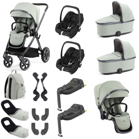 Babystyle Oyster 4 Twin Cabriofix i-Size Travel System Bundle, Pistachio Babystyle Oyster 4 Twin Cabriofix i-Size Travel System Bundle, Pistachio