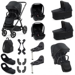 Babystyle Oyster 4 Twin Travel System Bundle, Raven