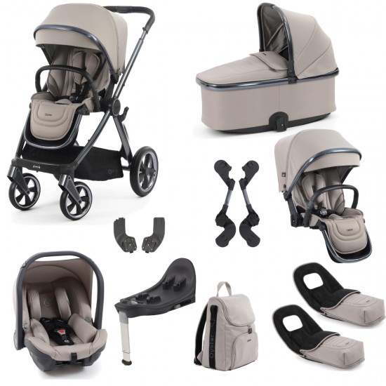 Babystyle Oyster 4 Tandem Travel System Bundle, Stone