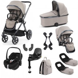 Babystyle Oyster 4 Tandem Pebble 360 Pro Travel System Bundle, Stone