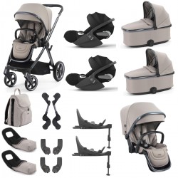 Babystyle Oyster 4 Twin Cloud T Travel System Bundle, Stone