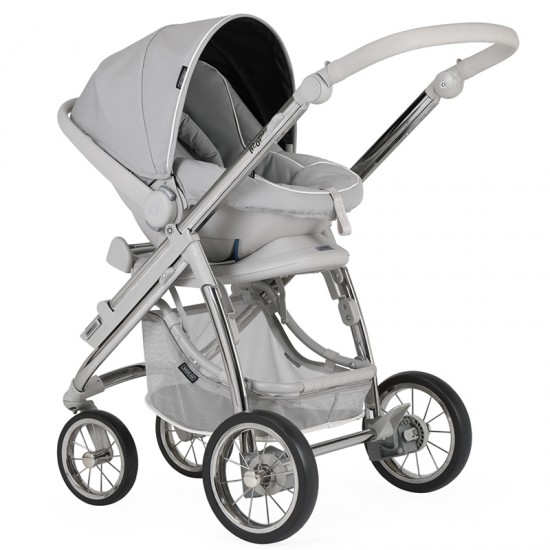 Bebecar Ip-Op Classic XL Trio 3 in 1 Travel System + Lie Flat Car Seat, Raincover & FREE Bag, Dove Grey