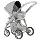 Bebecar Ip-Op Classic XL Trio 3 in 1 Travel System + Lie Flat Car Seat, Raincover & FREE Bag, White Delight