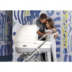 Bebecar Ip-Op Classic XL Trio 3 in 1 Travel System + Lie Flat Car Seat & FREE Bag, Dove Grey