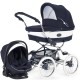 Bebecar Stylo Class+ Classic Pram + Lie Flat Car Seat Travel System + Raincover & LA3 Kit, Oxford Blue Bebecar Stylo Class+ Classic Pram + Lie Flat Car Seat Travel System + Raincover & LA3 Kit, Oxford Blue