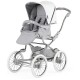 Bebecar Stylo Class+ Special Pram + Lie Flat Car Seat Travel System, Raincover & FREE Bag, Clouds