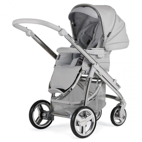 Bebecar Ip-Op Classic XL Trio 3 in 1 Travel System + Lie Flat Car Seat, Raincover & FREE Bag, Polished Pebble