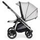 Bebecar Flowy Trio 3 in 1 Travel System + Raincover, FREE Bag & Footmuff, Light Grey / Chrome