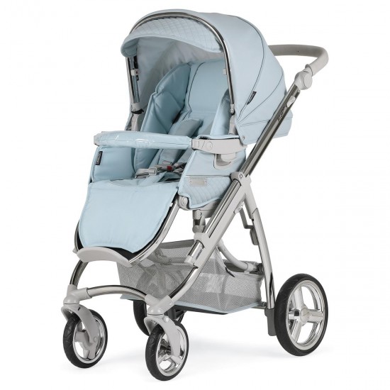 Bebecar Ip-Op Classic XL Duo 2 in 1 Pram + Raincover & FREE Bag, Baby Blue