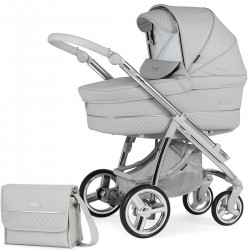 Bebecar Ip-Op Classic XL Duo 2 in 1 Pram + Raincover & FREE Bag, Polished Pebble