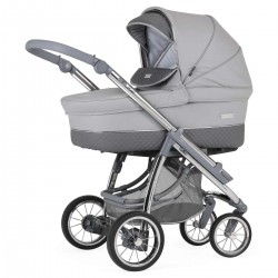 Bebecar Ip-Op Classic XL Duo 2 in 1 Pram + Raincover, Pewter