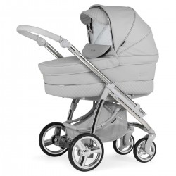 Bebecar Ip-Op Classic XL Trio 3 in 1 Travel System + Lie Flat Car Seat, Raincover & FREE Isofix Base, Polished Pebble