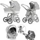 Bebecar Ip-Op Classic XL Trio 3 in 1 Travel System + Lie Flat Car Seat, Silver Grey Bebecar Ip-Op Classic XL Trio 3 in 1 Travel System + Lie Flat Car Seat, Silver Grey