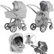 Bebecar Ip-Op Classic XL Trio 3 in 1 Travel System + Lie Flat Car Seat, Polished Pebble Bebecar Ip-Op Classic XL Trio 3 in 1 Travel System + Lie Flat Car Seat, Polished Pebble
