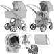 Bebecar Ip-Op Classic XL Trio 3 in 1 Travel System + Lie Flat Car Seat, Raincover & FREE Bag, Polished Pebble