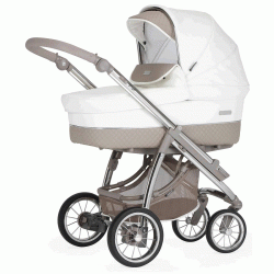 Bebecar Ip-Op Classic XL Trio 3 in 1 Travel System + Lie Flat Car Seat & FREE Bag, Iced Mocha