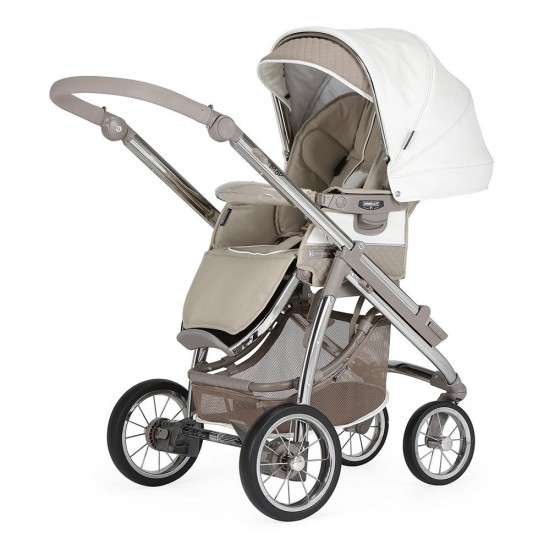 Bebecar Ip-Op Classic XL Trio 3 in 1 Travel System + Lie Flat Car Seat, Raincover & FREE Bag, Iced Mocha