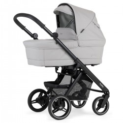 Bebecar Pratika Complete Travel System + Lie Flat Car Seat & Raincover, Light Grey