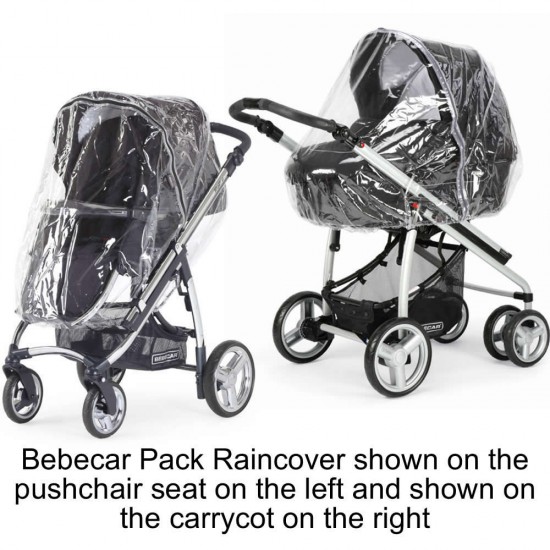 Bebecar Pratika Complete Travel System + Lie Flat Car Seat & Raincover, Light Grey