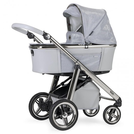 Bebecar Prive Via+ 3 in 1 Combination Pram + Raincover, LA3 Safety Kit, Diamond Grey