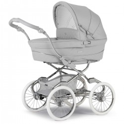 Bebecar Stylo Class+ Pram + Lie Flat Car Seat Travel System, Raincover & FREE Bag, Calm Grey