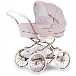 Bebecar Stylo Class+ Pram + Lie Flat Car Seat Travel System, Raincover & FREE Bag, Rose Pink