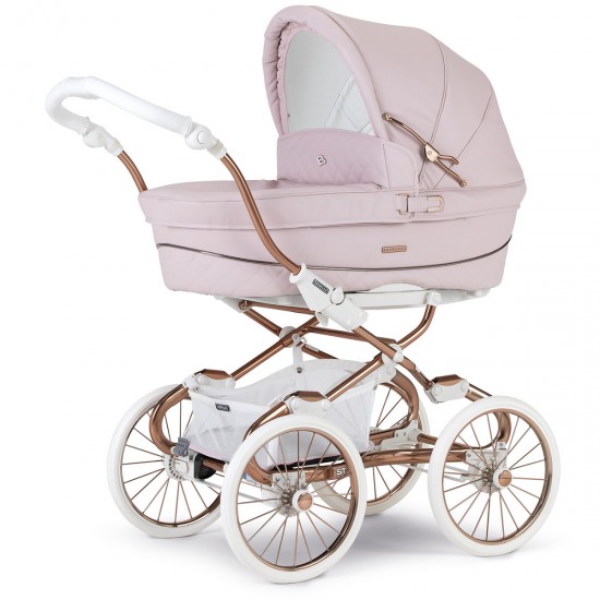 Bebecar Stylo Class+ Special 3 in 1 Pram + Raincover & FREE Bag, Rose Pink