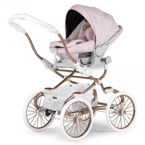 Bebecar Stylo Class+ Special 3 in 1 Pram + Raincover & FREE Bag, Rose Pink