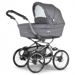 Bebecar Stylo Class+ Pram + Lie Flat Car Seat Travel System, Raincover & FREE Bag, Stormy Grey