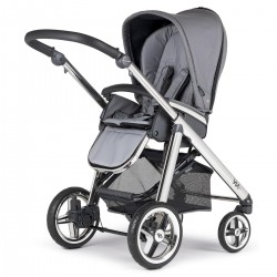 Bebecar Via + Duo 2 in 1 Pram + Raincover & LA3 Kit, Stormy Grey