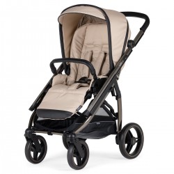 Bebecar Wei Complete Travel System + Lie Flat Car Seat, Raincover & FREE Bag, Soft Beige