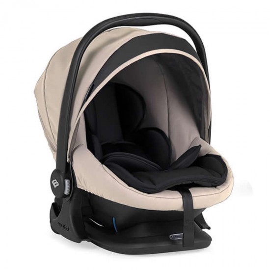 Bebecar Wei Complete Travel System + Lie Flat Car Seat & Raincover, Soft Beige