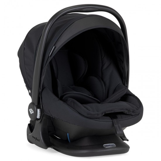 Bebecar Wei Complete Travel System + Lie Flat Car Seat & Raincover, Soft Black