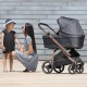 Bebecar Wei Complete Travel System + Lie Flat Car Seat, Raincover & FREE Bag, Soft Black