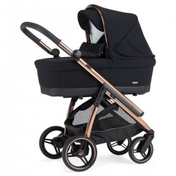 Bebecar Wei Complete Travel System + Lie Flat Car Seat, Raincover & FREE Bag, Soft Black (Open Box)