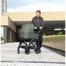 Bebecar Wei Complete Travel System + Lie Flat Car Seat, Raincover & FREE Bag, Soft Green