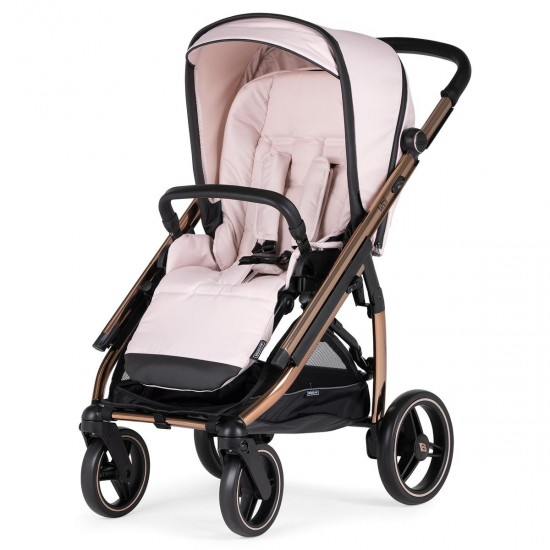 Bebecar Wei Pushchair + Lie Flat Car Seat & Raincover, Soft Pink