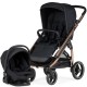 Bebecar Wei Pushchair + Lie Flat Car Seat & Raincover, Soft Black