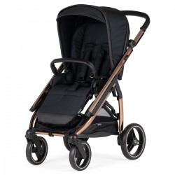 Bebecar Wei Pushchair + Lie Flat Car Seat & Raincover, Soft Black