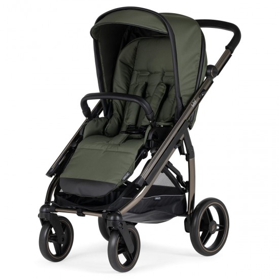 Bebecar Wei Pushchair + Lie Flat Car Seat & Raincover, Soft Green