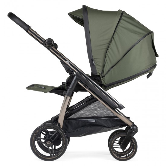 Bebecar Wei Pushchair + Lie Flat Car Seat & Raincover, Soft Green