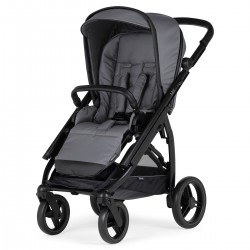 Bebecar Wei Pushchair + Lie Flat Car Seat, Raincover & Changing Bag, Soft Grey