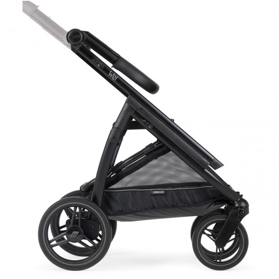 Bebecar Wei Complete Travel System + Lie Flat Car Seat, Raincover & FREE Bag, Soft Grey