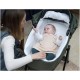 Bebecar Wei Complete Travel System + Lie Flat Car Seat, Raincover & FREE Bag, Soft Grey