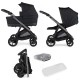 Bebecar Bib Duo 2 in 1 Pram + Raincover, Black Bebecar Bib Duo 2 in 1 Pram + Raincover, Black