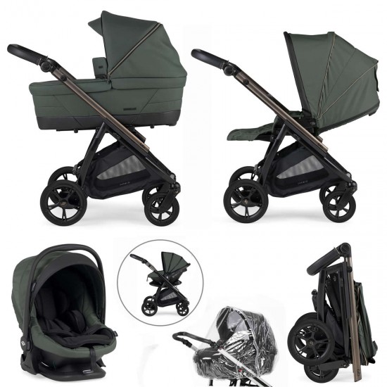 Bebecar Bib Trio 3 in 1 Travel System + Lie Flat Car Seat, Dark Green Bebecar Bib Trio 3 in 1 Travel System + Lie Flat Car Seat, Dark Green